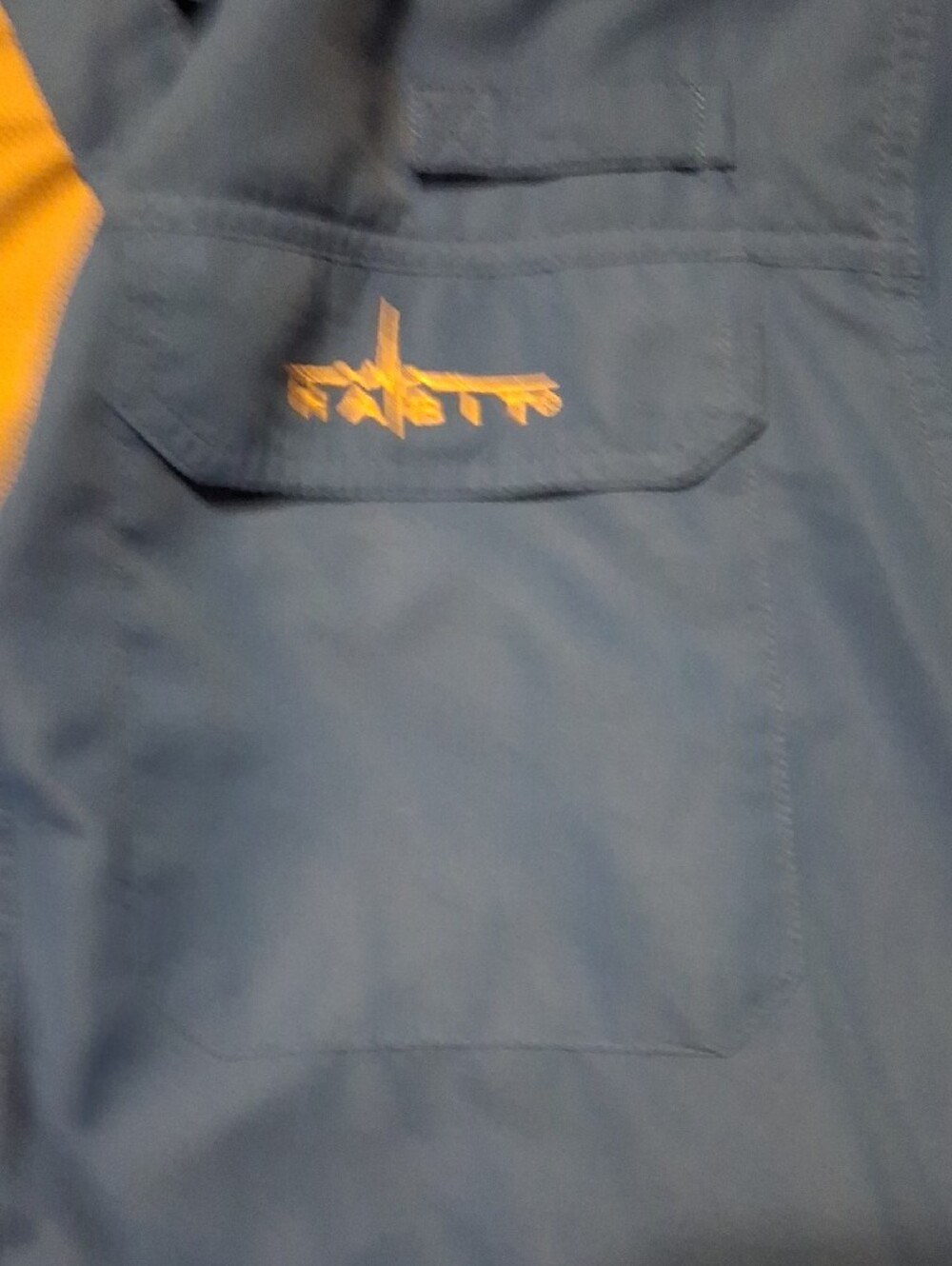 Habit Blue Short Sleeve Fishing Shirt with Logo - Picture 3 of 4